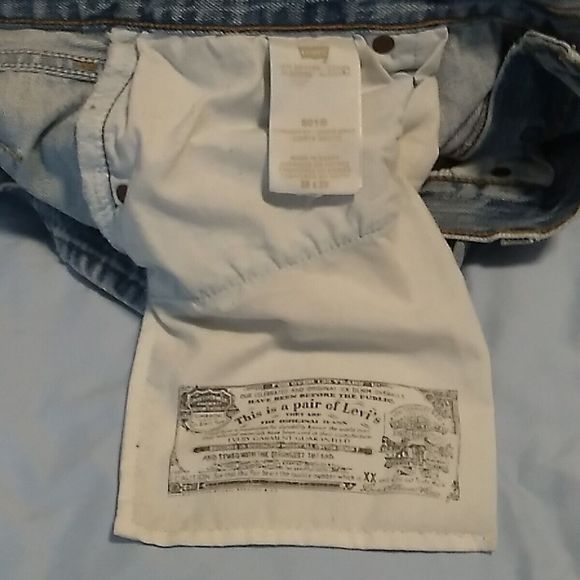 Levi's 501 Button Fly Jeans  Light Blue Straight Denim Mens 38x29 - Picture 10 of 12